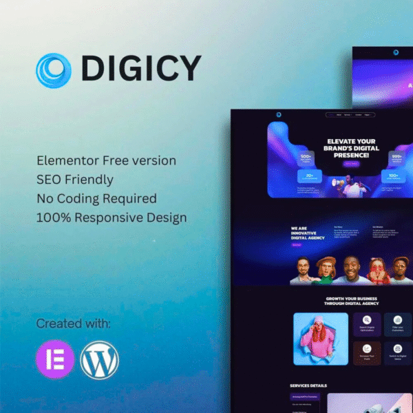Digicy – Digital Marketing Agency Elementor Template Kit Website