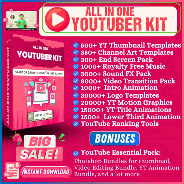 YouTube Content Creator Assets Bundle Package